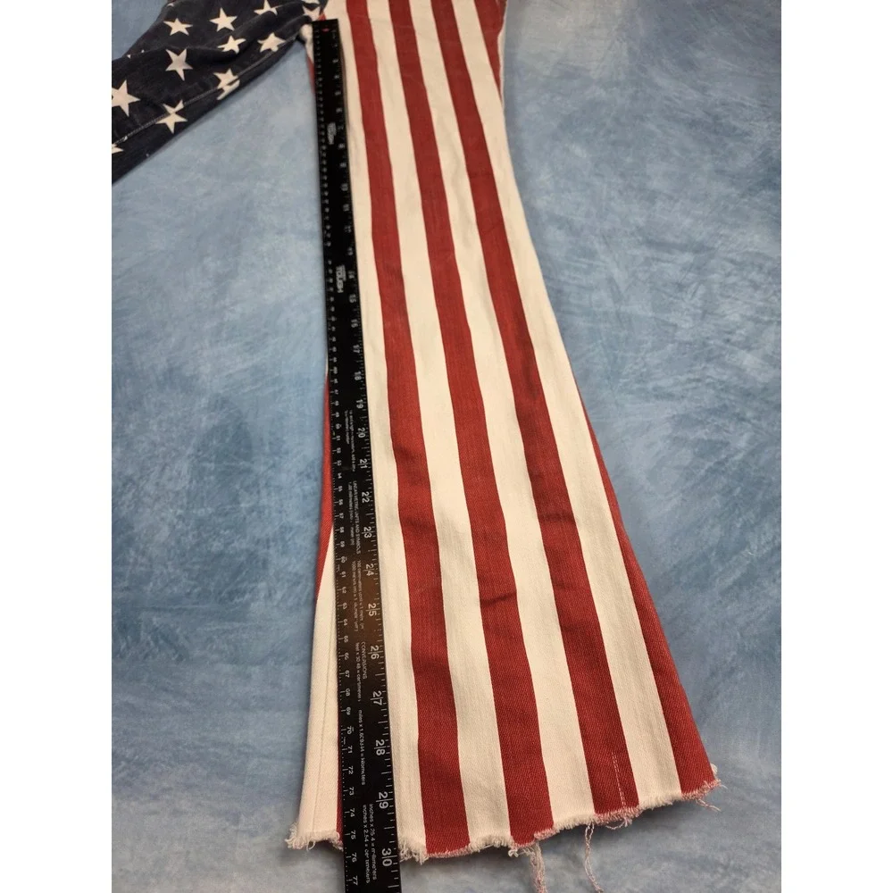 Judy Blue American Flag Women's Flare Jeans 0/24 Red White Blue Stars Stripes
